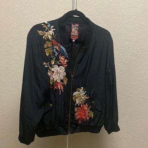 Johnny Was silk bomber jacket-New never worn